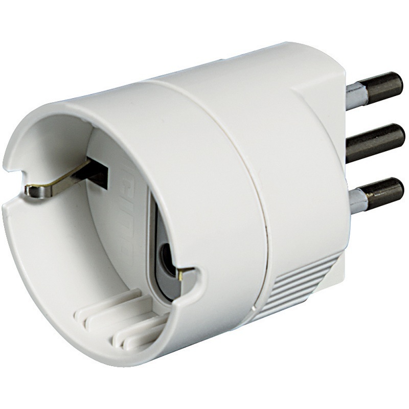 Adaptador Schuko 2P+T 10A Blanco Adaptador Schuko 2P+T 10A Blanco