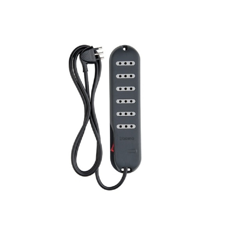 Alargador multiple 6 interruptores 2P+ T 10A Alargador multiple 6 interruptores 2P+ T 10A