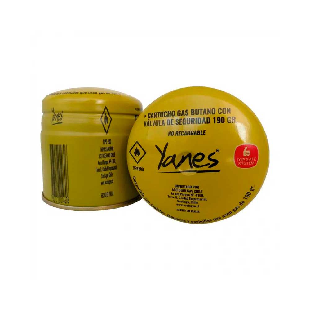 Gas butano con válvula de seguridad 190Gr