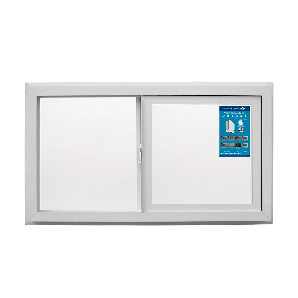Ventana PVC vidrio simple corredera