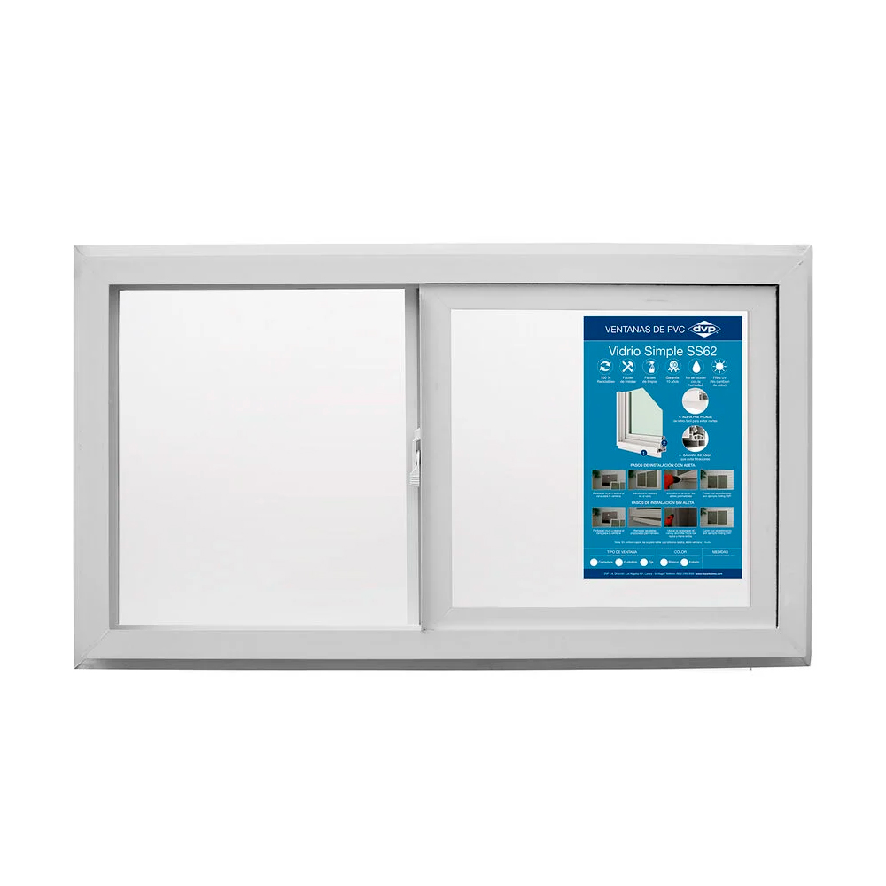 Ventana PVC vidrio simple corredera