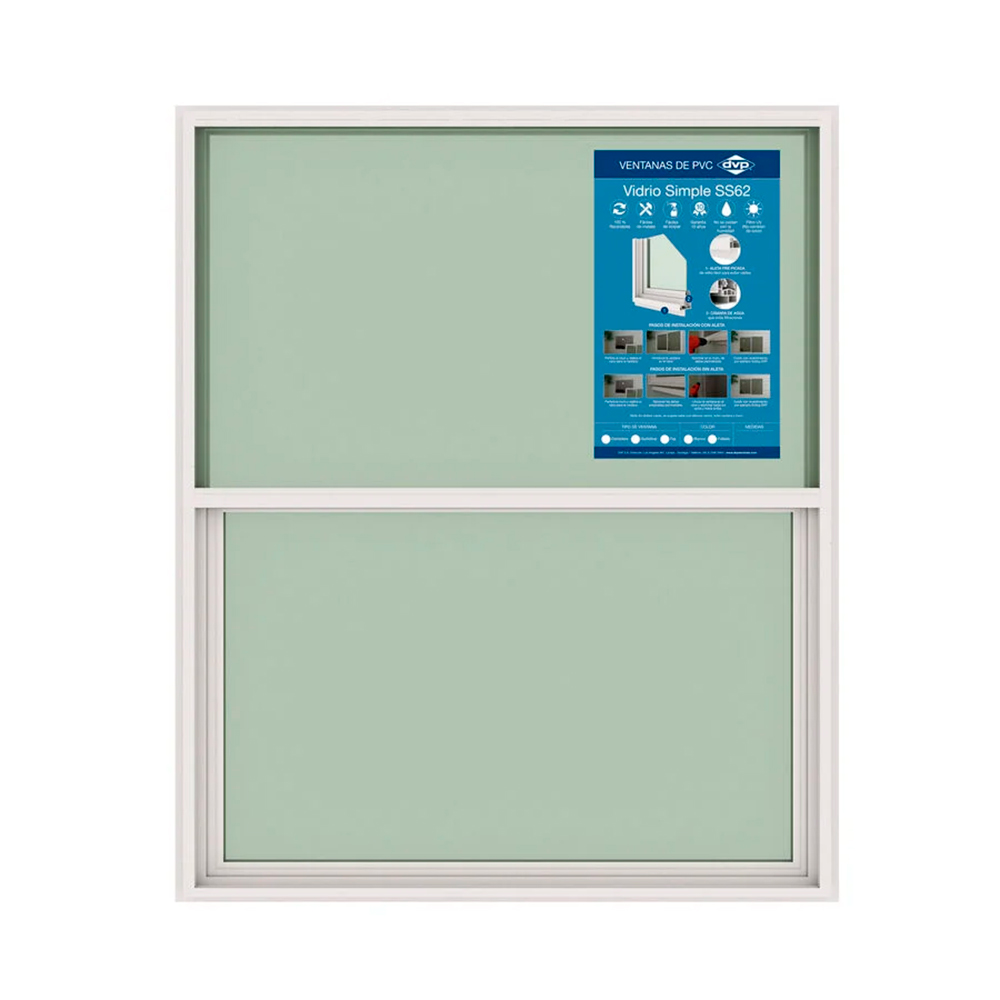 Ventana PVC vidrio simple guillotina